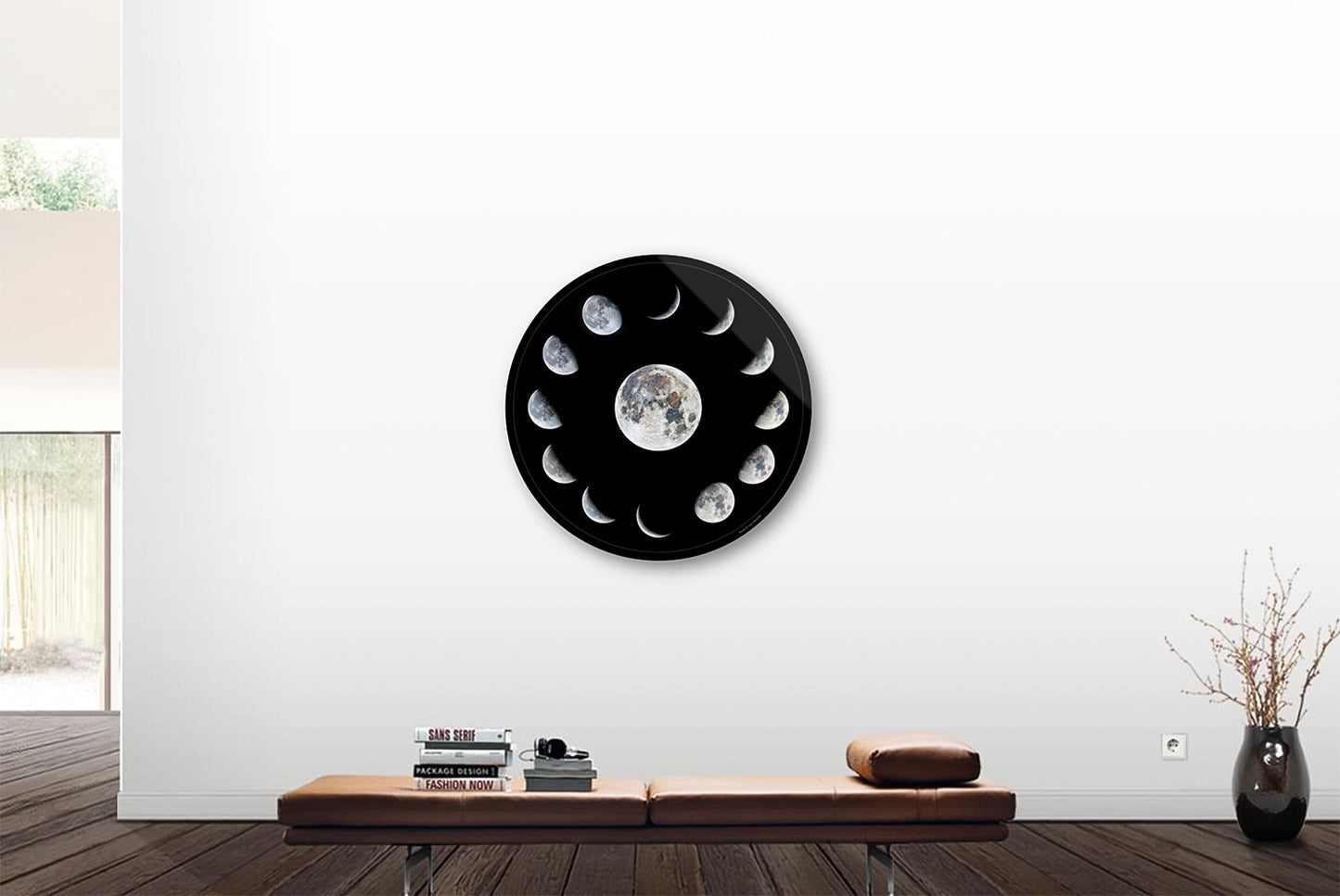 Moon phases circular panel