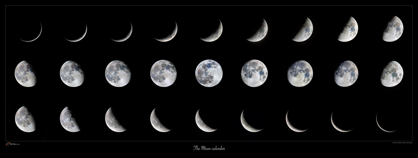 Il calendario mensile della Luna
