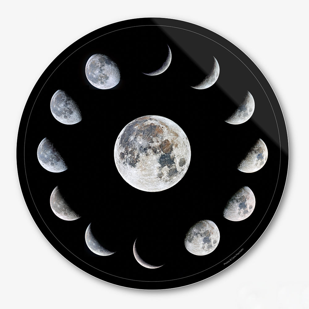 Moon phases circular panel