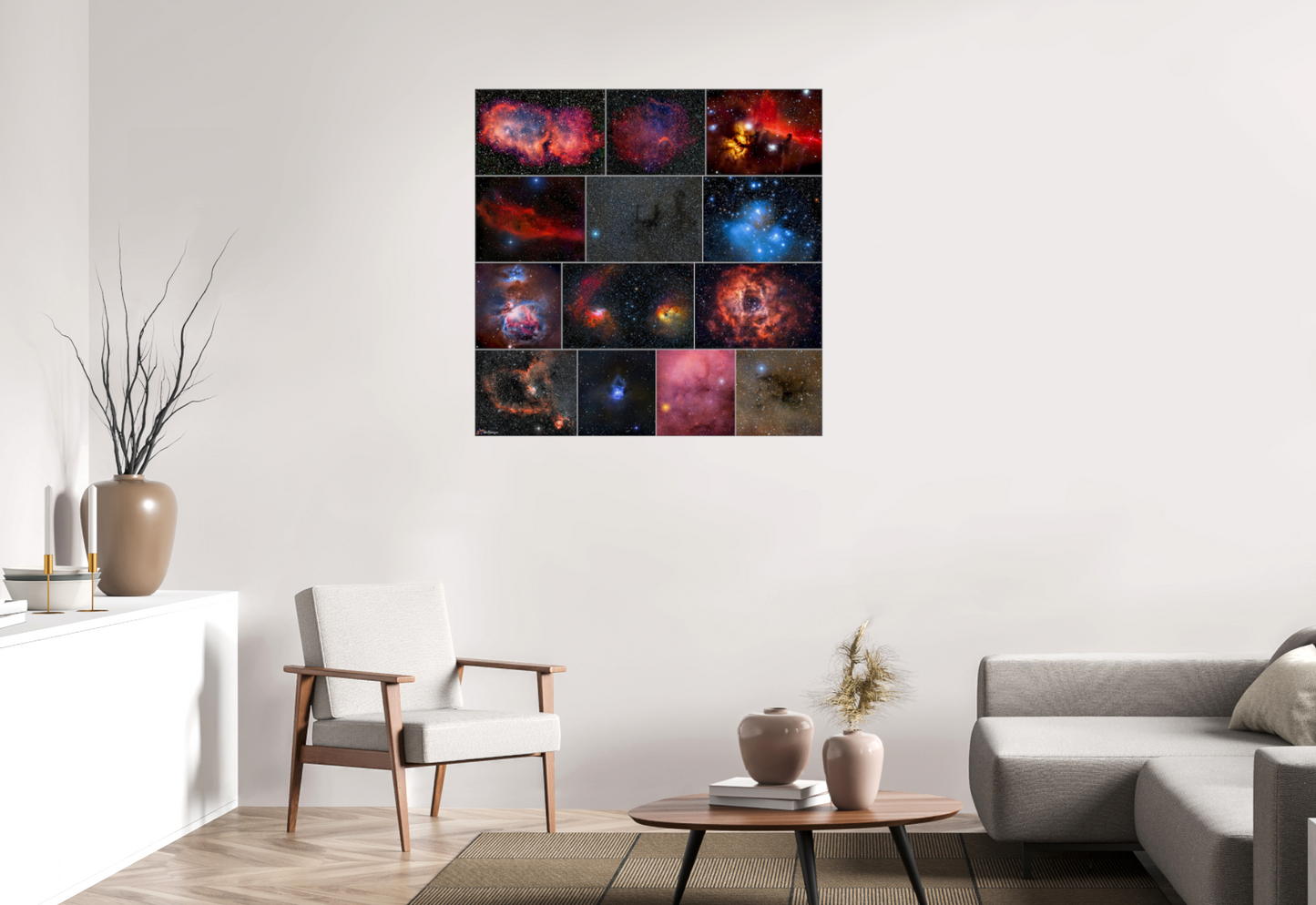 Milky Way nebulae on the wall
